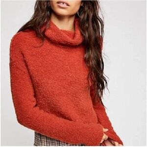 Size Small Free People Terracotta Stormy Cowl Neck Sweater